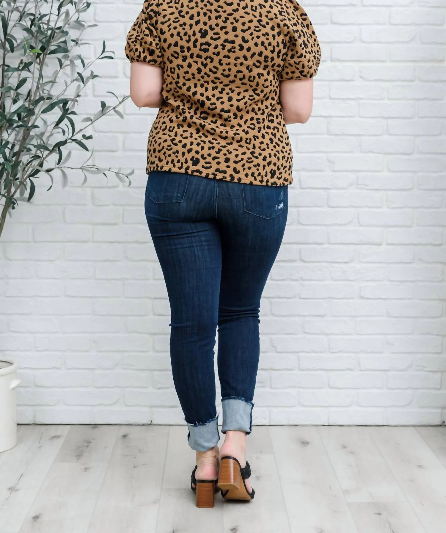 Spotted Animal Print Blouse In Brown