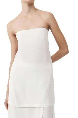 Strapless Buckle Back Top In Off White