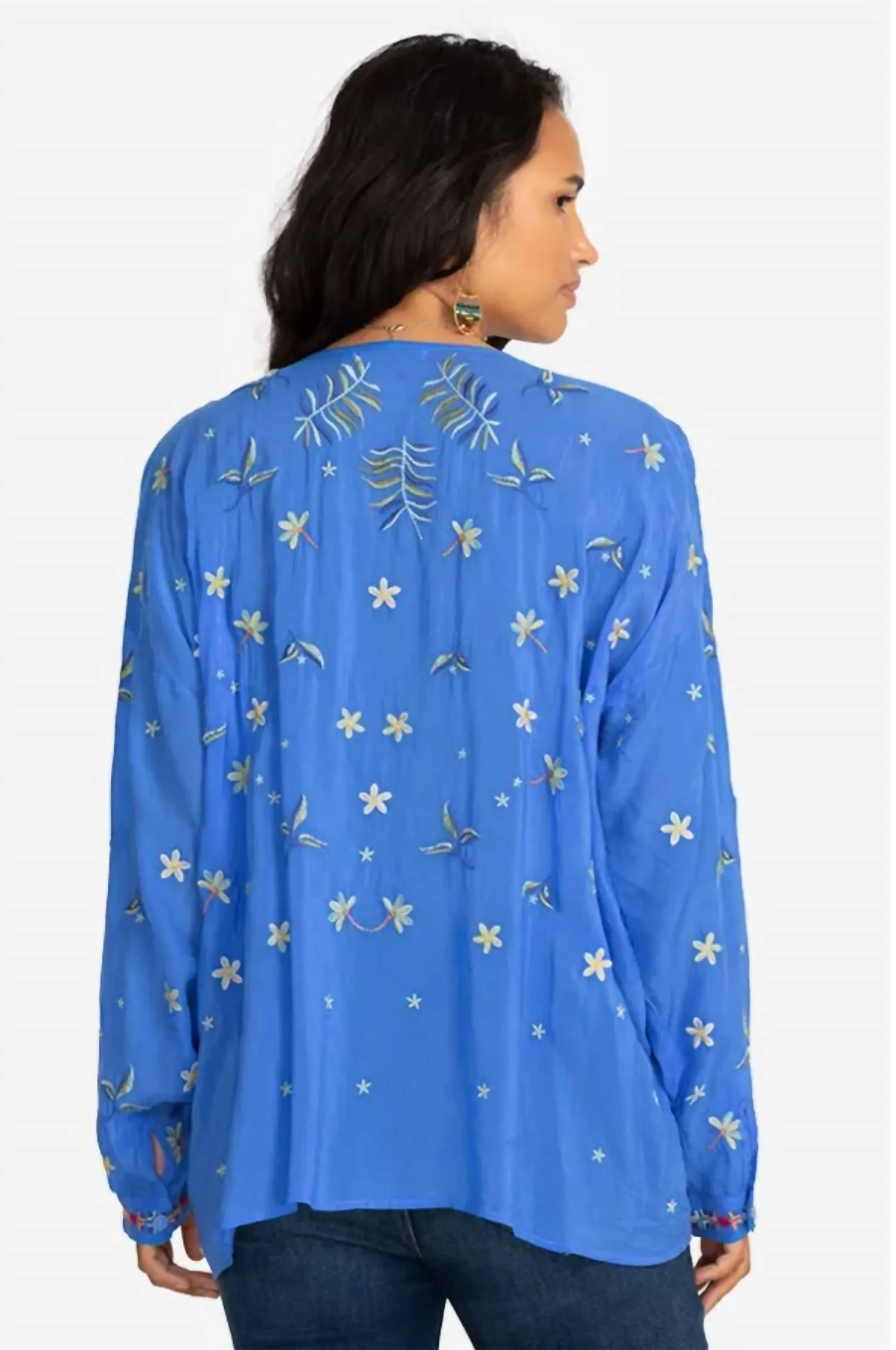 Stripe Garden Blouse In Ultramarine