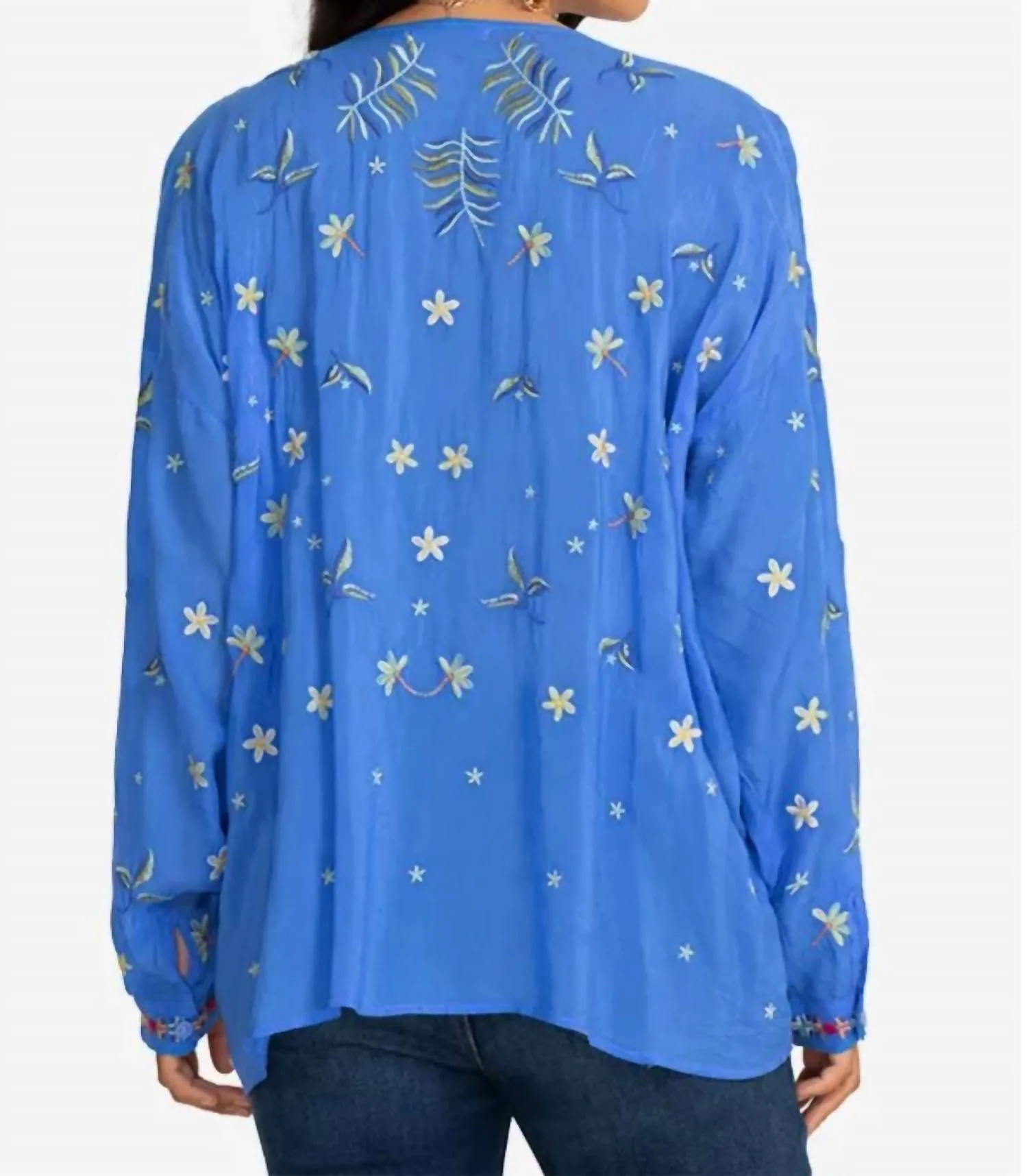 Stripe Garden Blouse In Ultramarine
