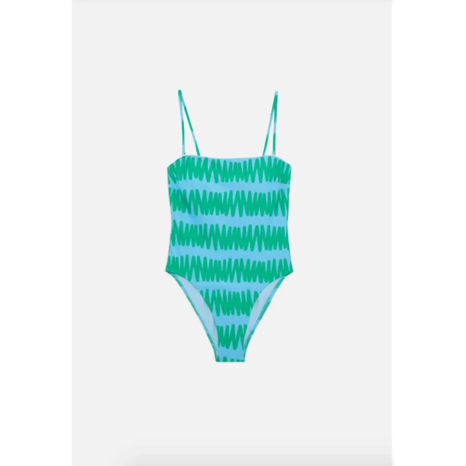 Summer Vibes Striped Straight Neckline Swimsuit