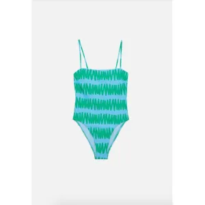 Summer Vibes Striped Straight Neckline Swimsuit