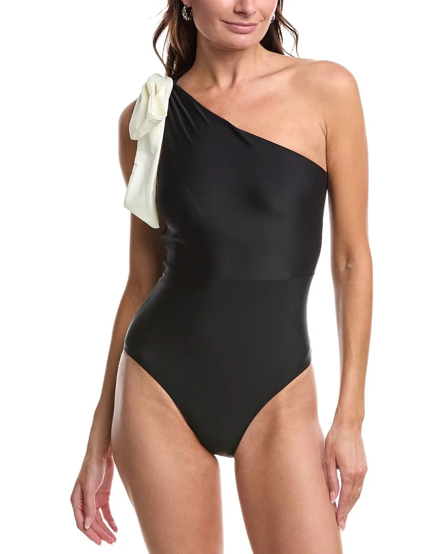 Summersalt The Bow-Shoulder Ruched Sidestroke One-Piece