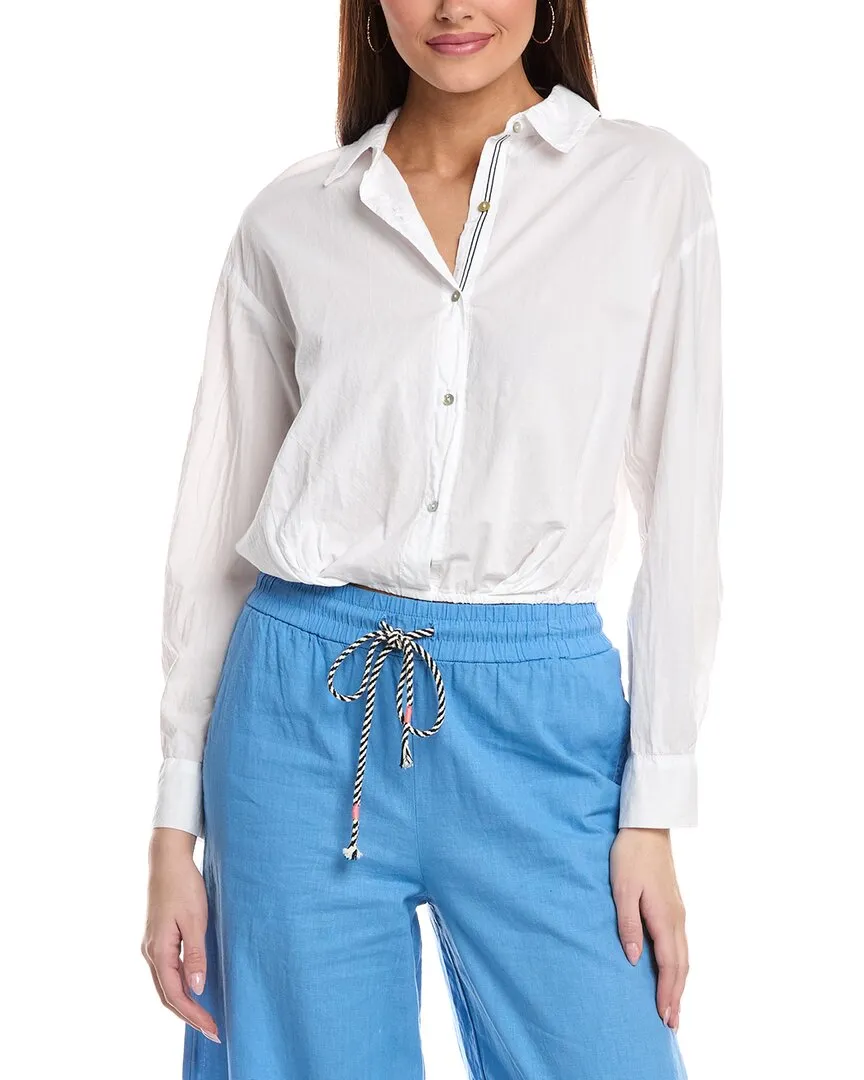 SUNDRY Cinched Waist Button-Down Shirt