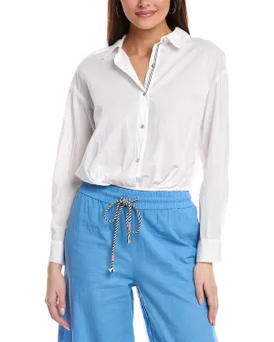 SUNDRY Cinched Waist Button-Down Shirt