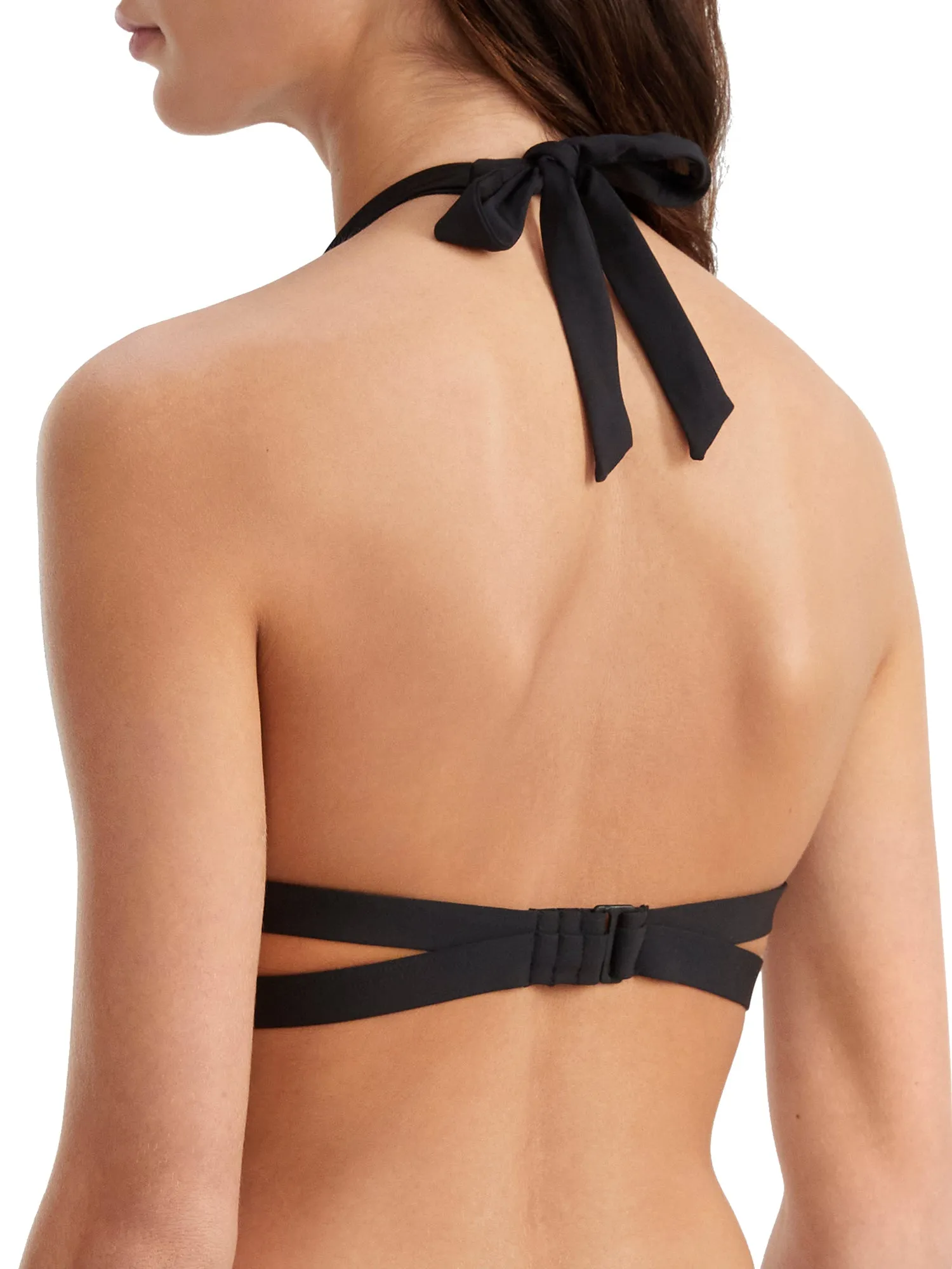 Sunsets Women's Black Casey Halter Bikini Top