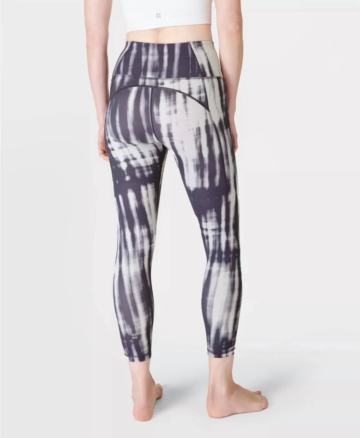 Super Soft 7/8 Yoga Leggings In Grey Bokeh Print