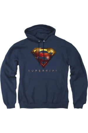 Supergirl Logo Glare Adult Pull Over Hoodie / Hooded Sweatshirt
