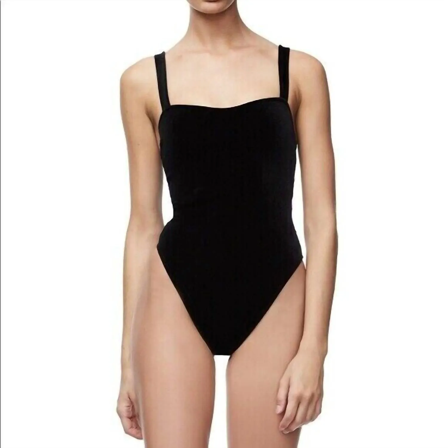 Sweetheart Cami Velvet Bodysuit In Black