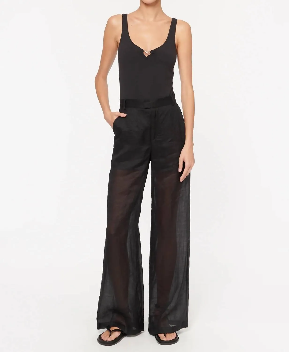 Tayma Heart Ring Bodysuit In Black