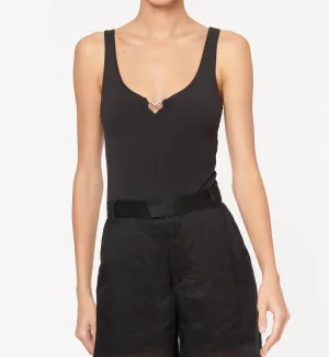 Tayma Heart Ring Bodysuit In Black