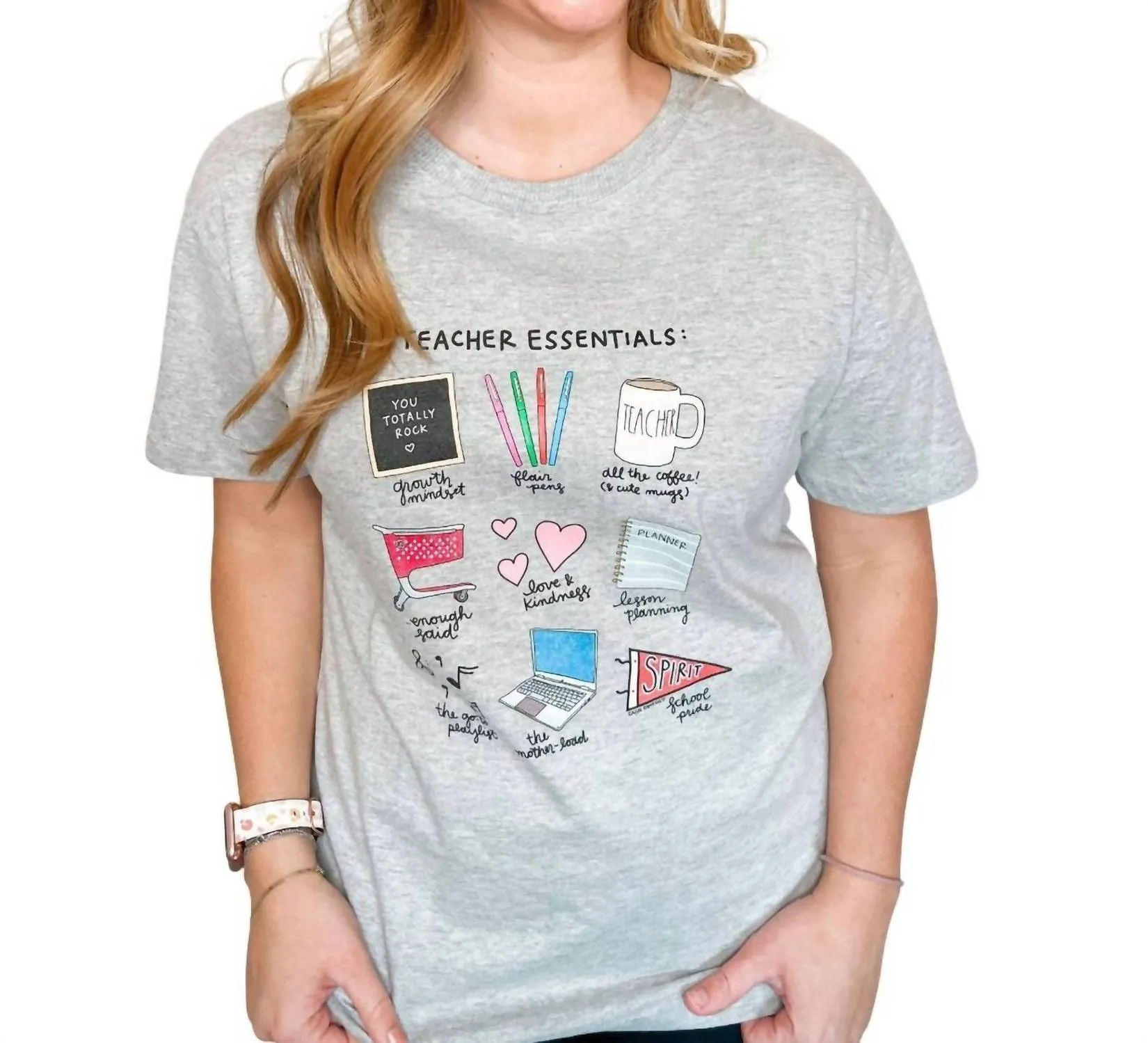Teacher Essentials Callie Tee In Ash