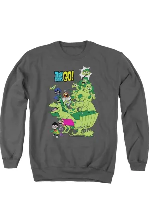 Teen Titans Go Beast Boy Stack Adult Crewneck Sweatshirt