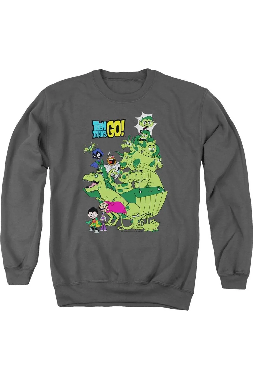 Teen Titans Go Beast Boy Stack Adult Crewneck Sweatshirt