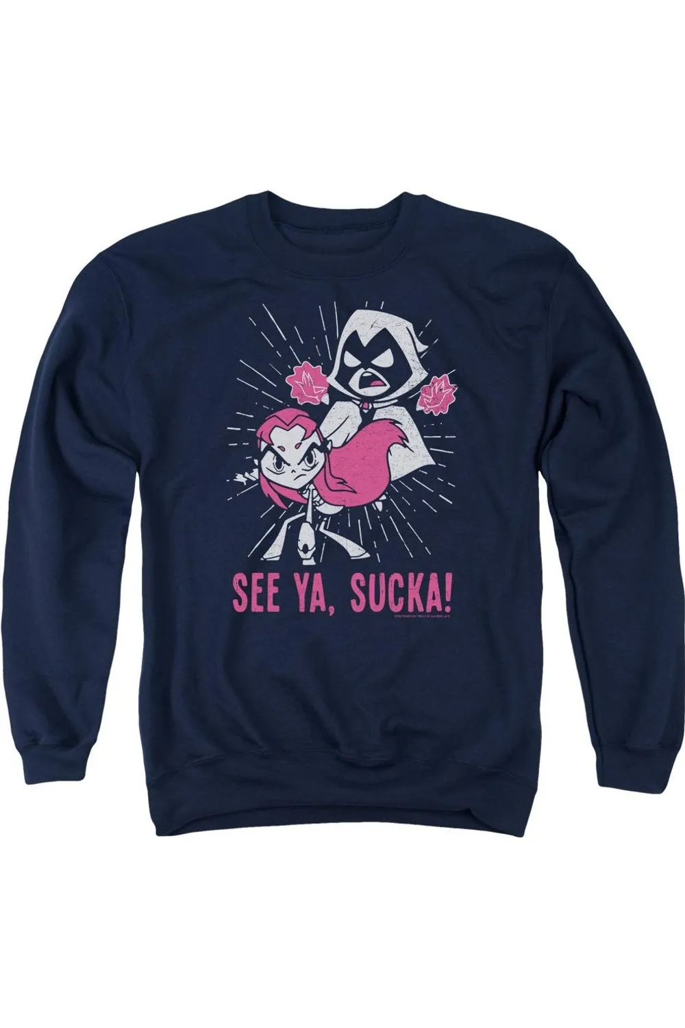 Teen Titans Go Suckas Adult Crewneck Sweatshirt