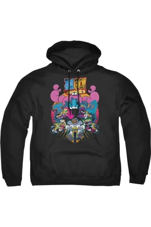 Teen Titans Go To The Movies Burst Through Adult Pull Over Hoodie / Hooded Sweatshirt