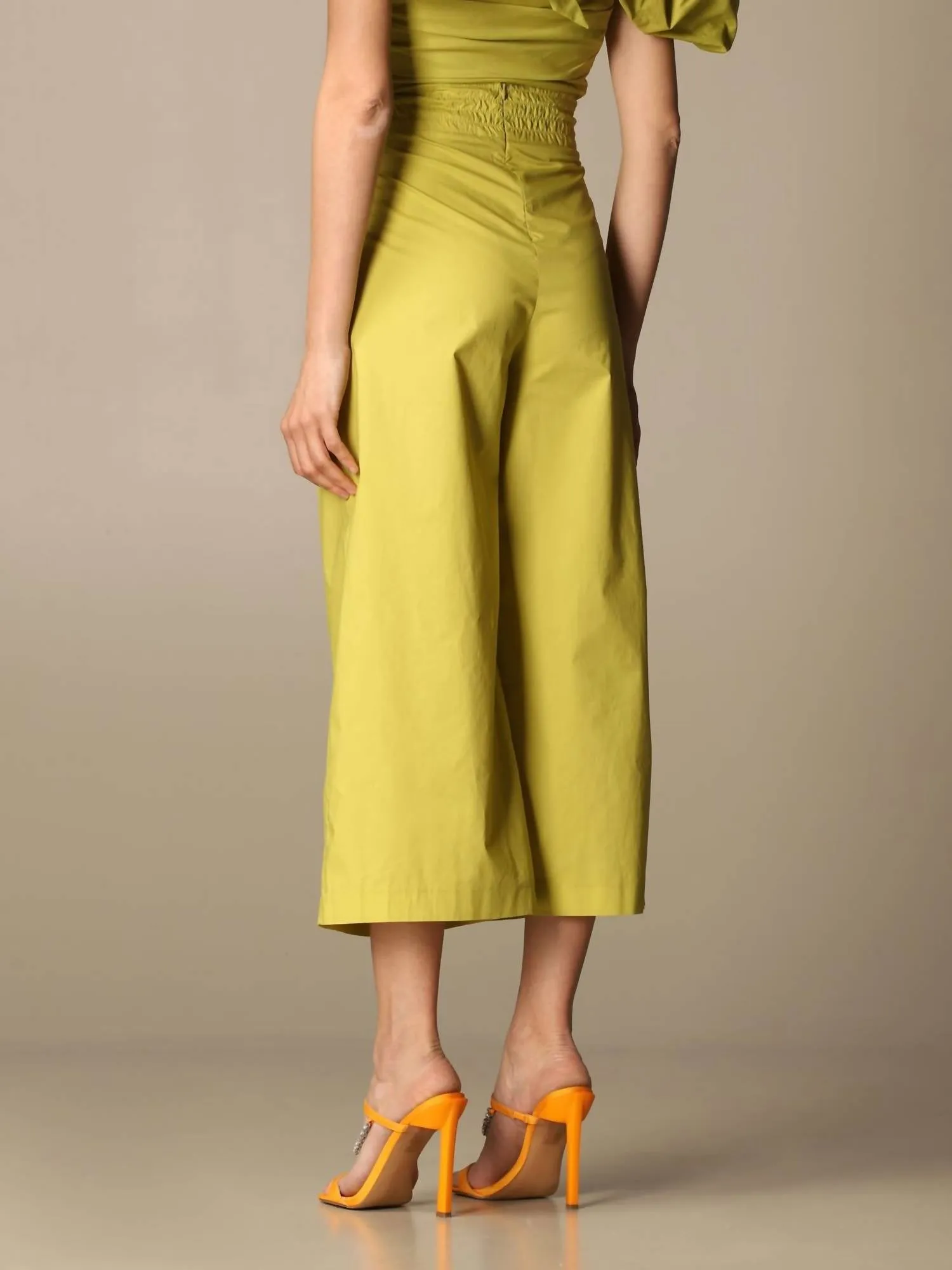 Teso Cotton Crop Trouser In Lime