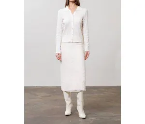 Textured Button Down Lettuce Trim Shirt In Ivory