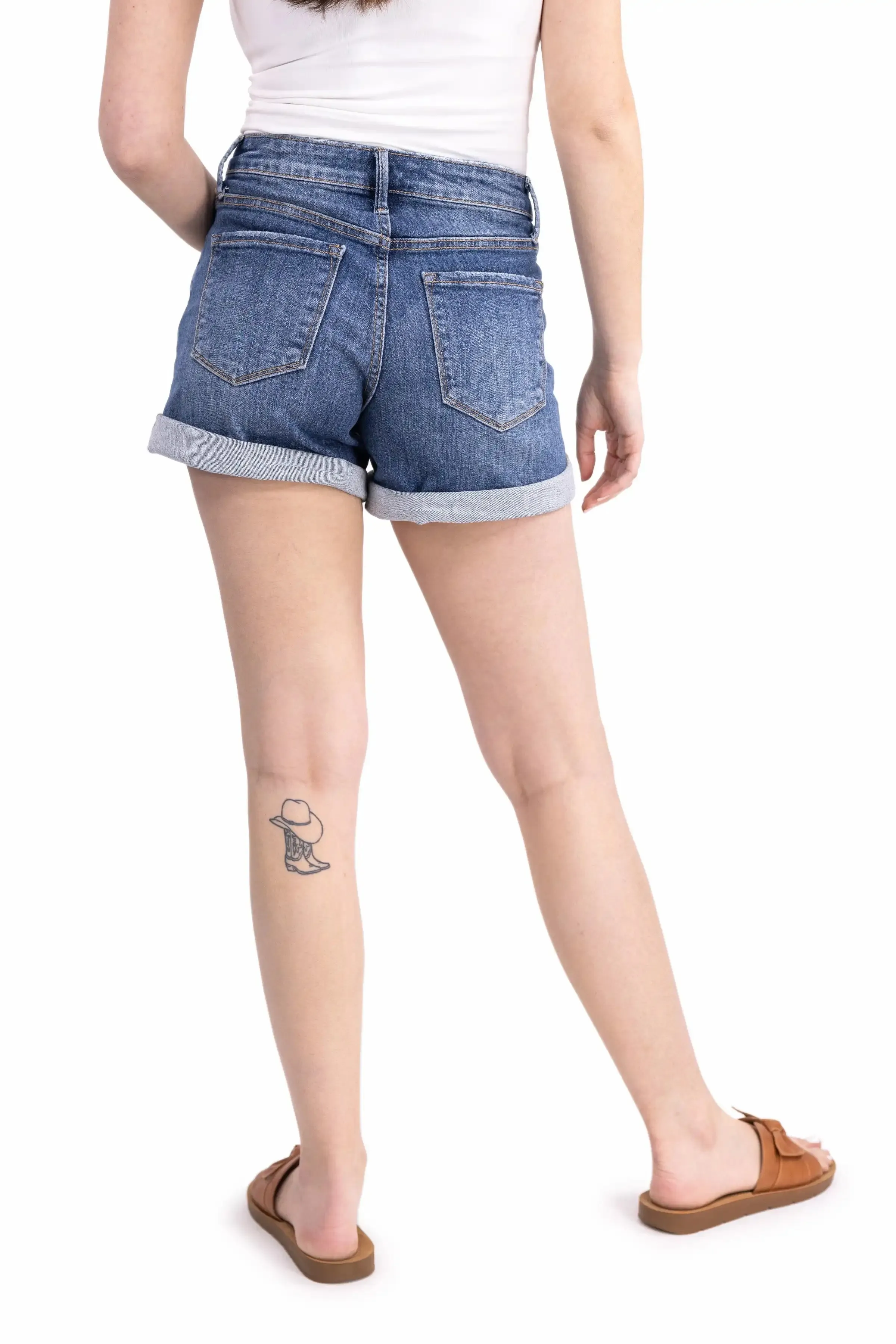 The Audrey from Lovervet: High-Rise Cuffed Denim Shorts