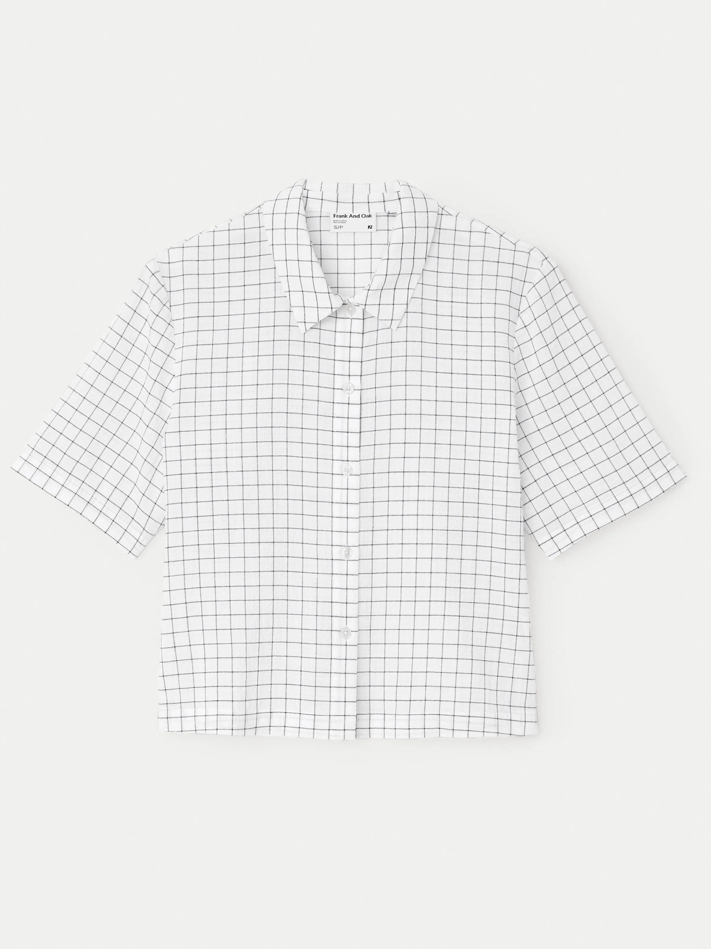 The Cropped Seersucker Shirt in Bright White