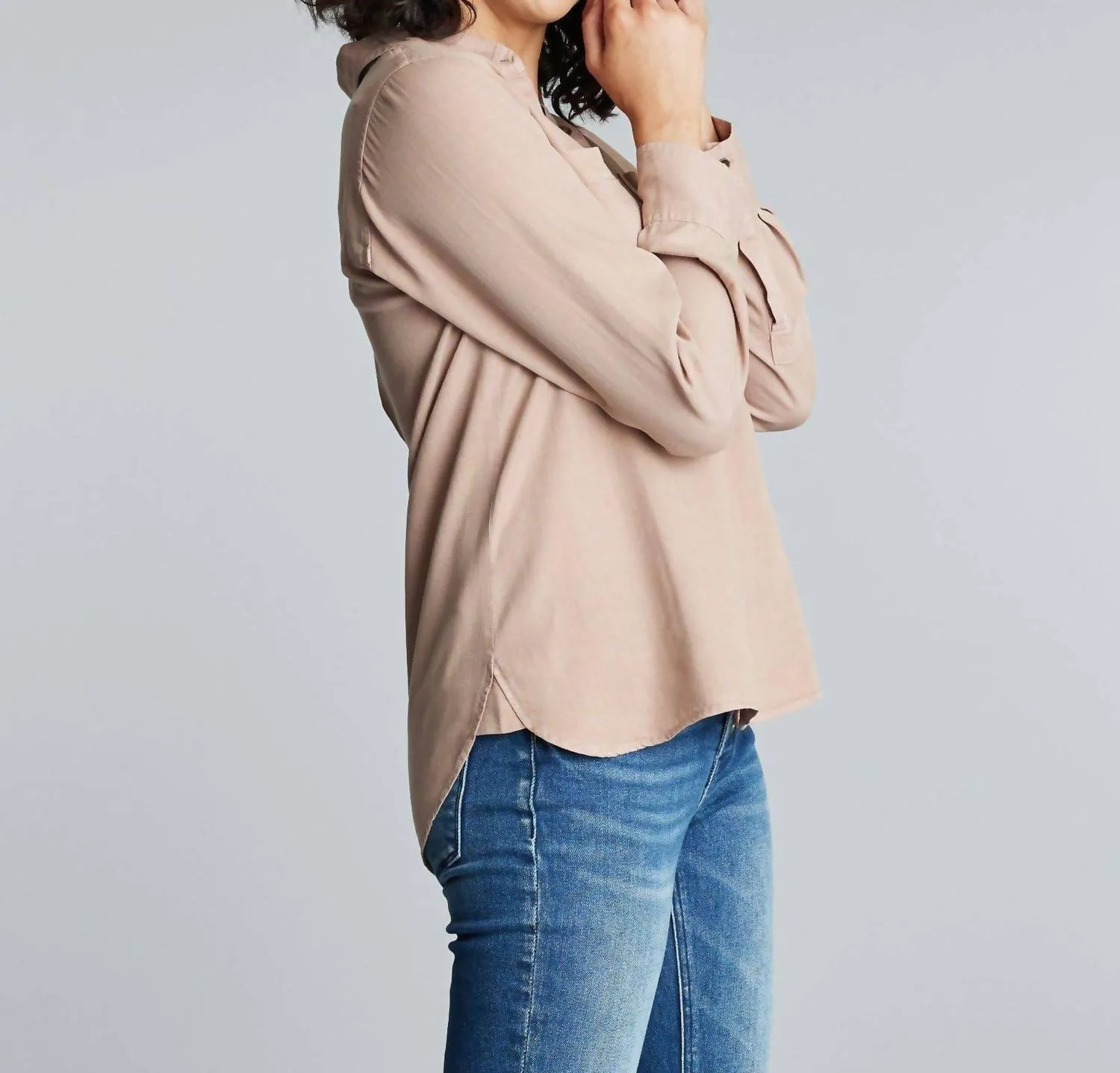 The Katie Shirt In Warm Taupe