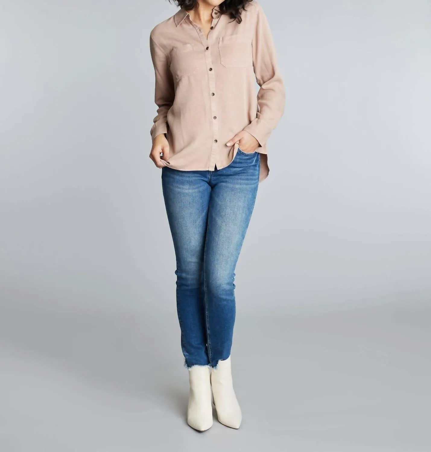 The Katie Shirt In Warm Taupe