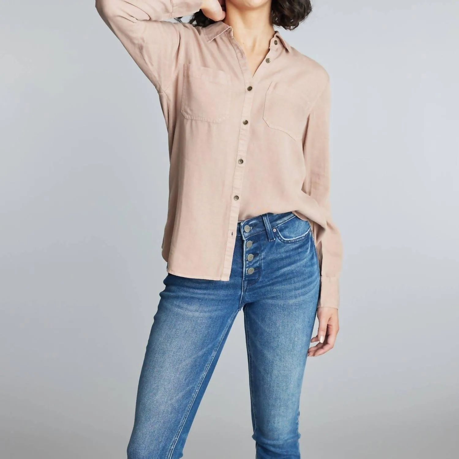 The Katie Shirt In Warm Taupe