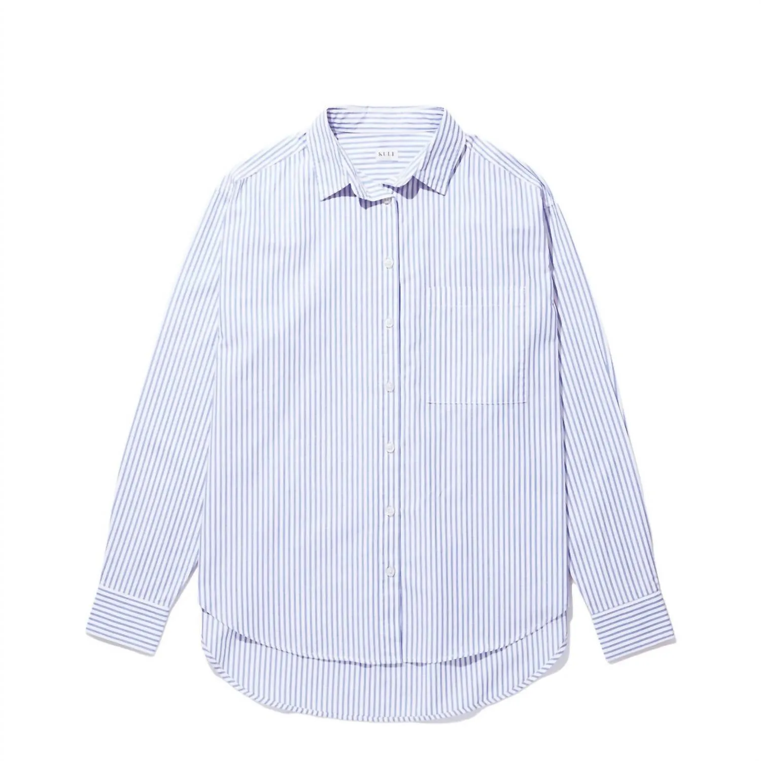 The Quinn Shirt In White/blue