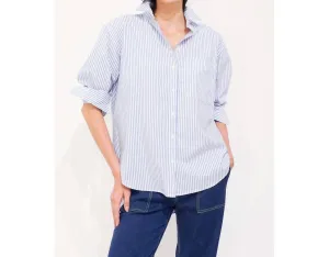 The Quinn Shirt In White/blue