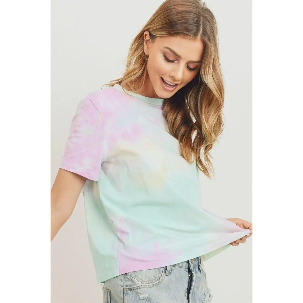 Tie Dyed Round Neck Short Sleeve Tee