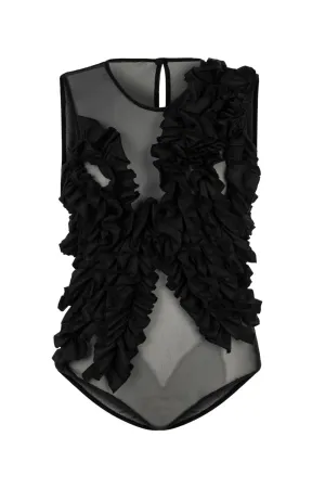 Tulle Body with Ruffle Detail