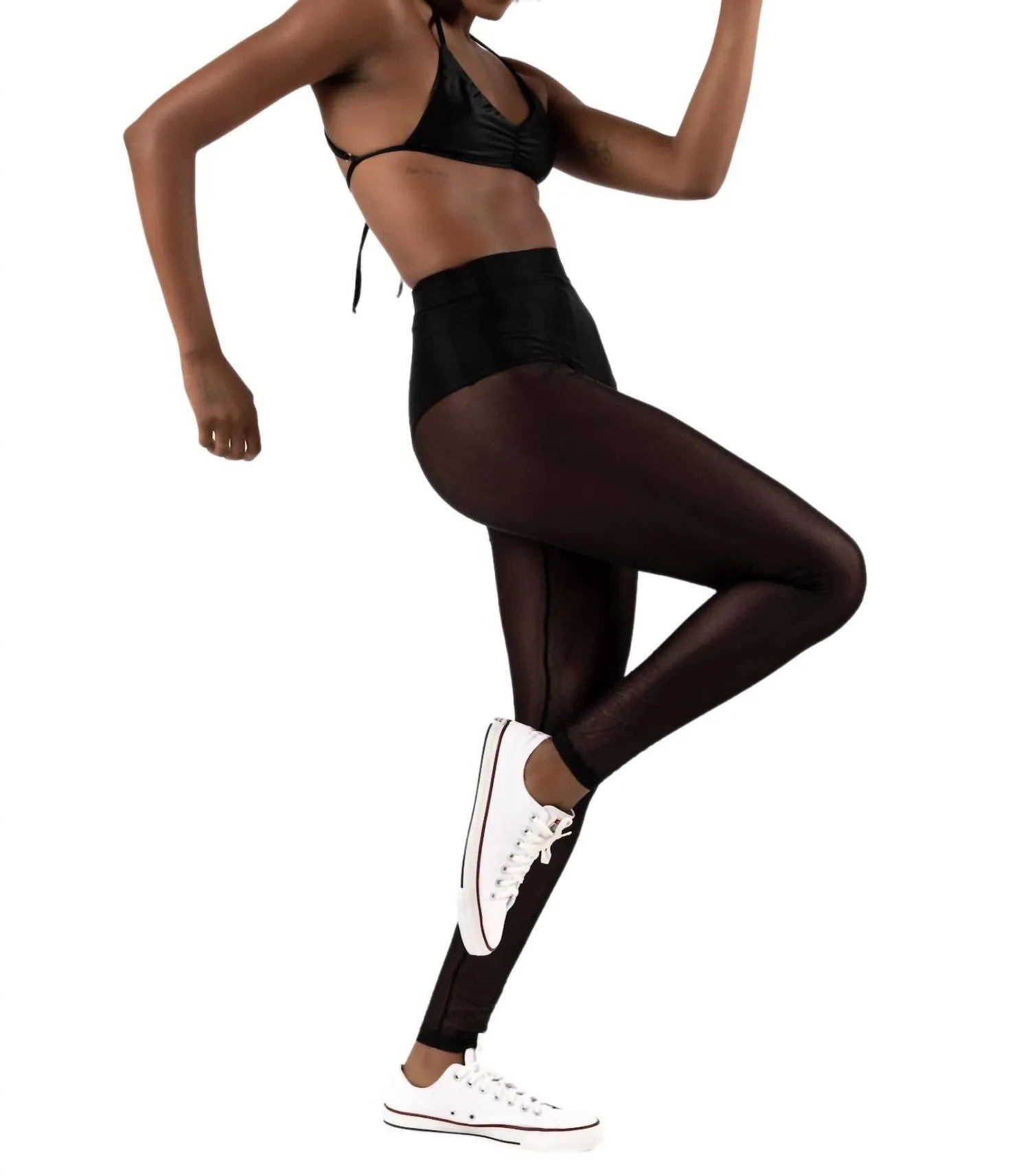Tulle Leggings In Black