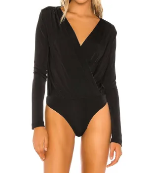 Turnt Crossover Bodysuit In Black