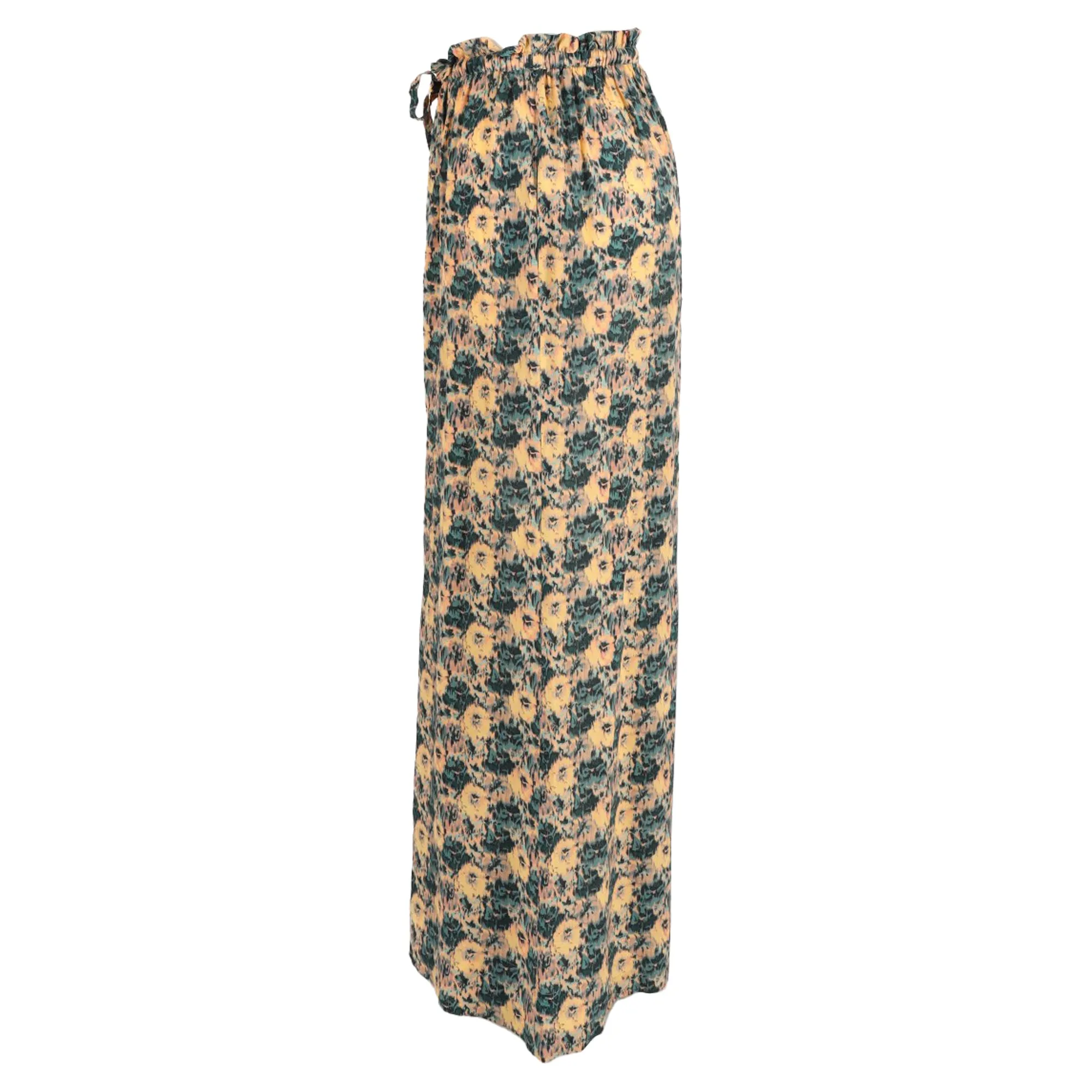 Ulla Johnson Sawyer Printed Pants in Yellow Silk