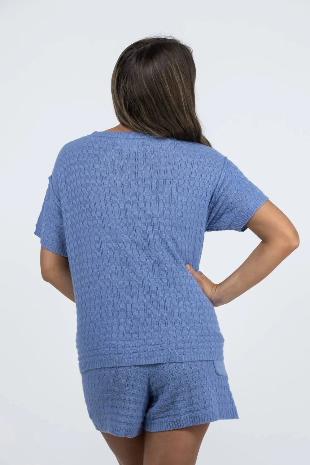 Valley Dance Sweater Shorts And Top Set In Blue