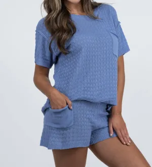 Valley Dance Sweater Shorts And Top Set In Blue