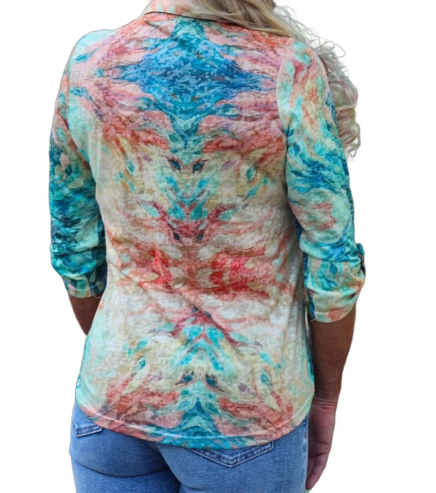 Vibrant Tie Dye Button-Down Shirt In Multi Color