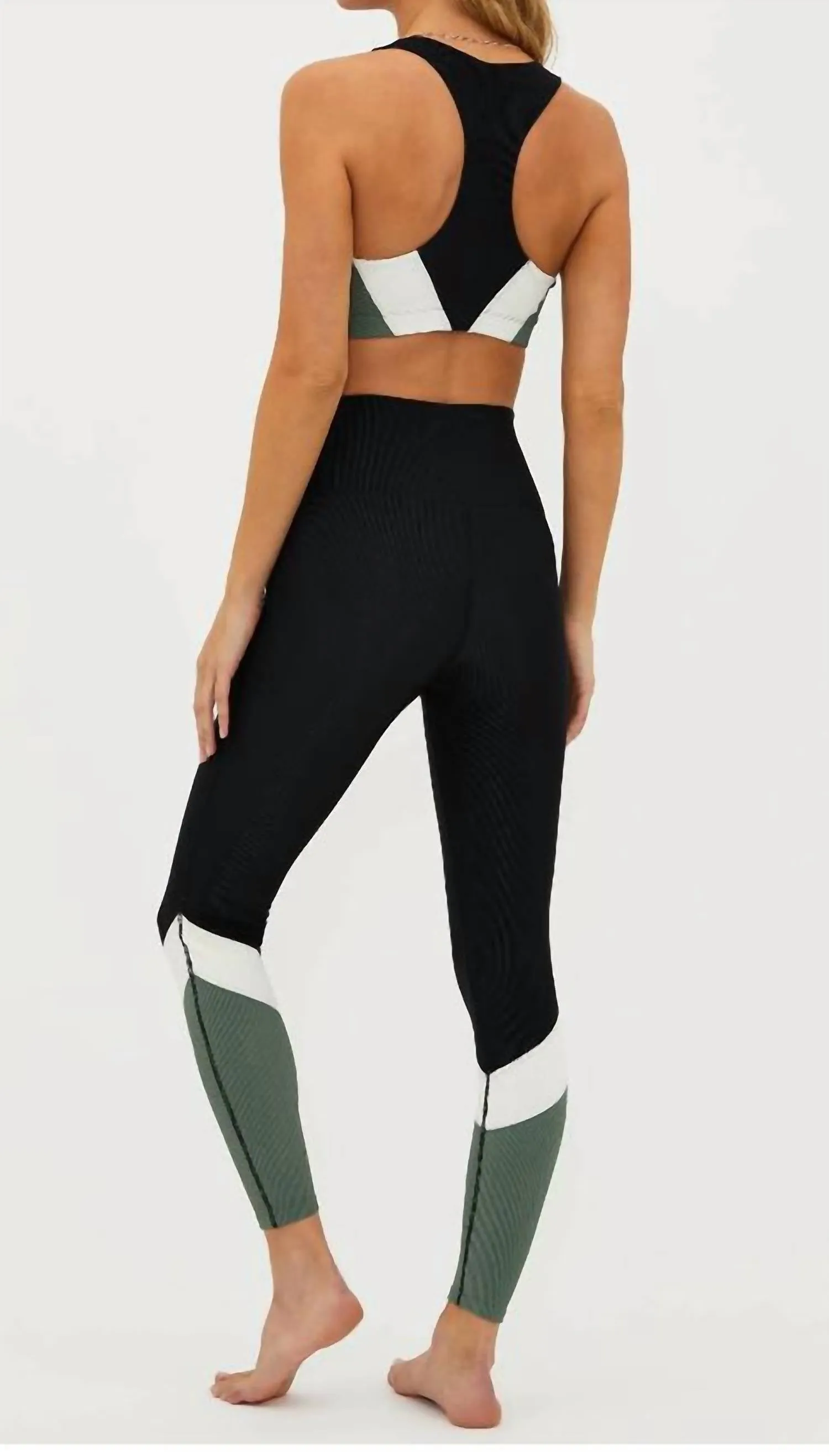 Vienna Legging In Black/ Sage/ Egret