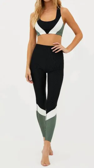 Vienna Legging In Black/ Sage/ Egret