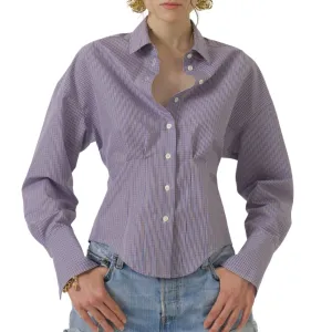 Waisted Shirt In Blue/rust