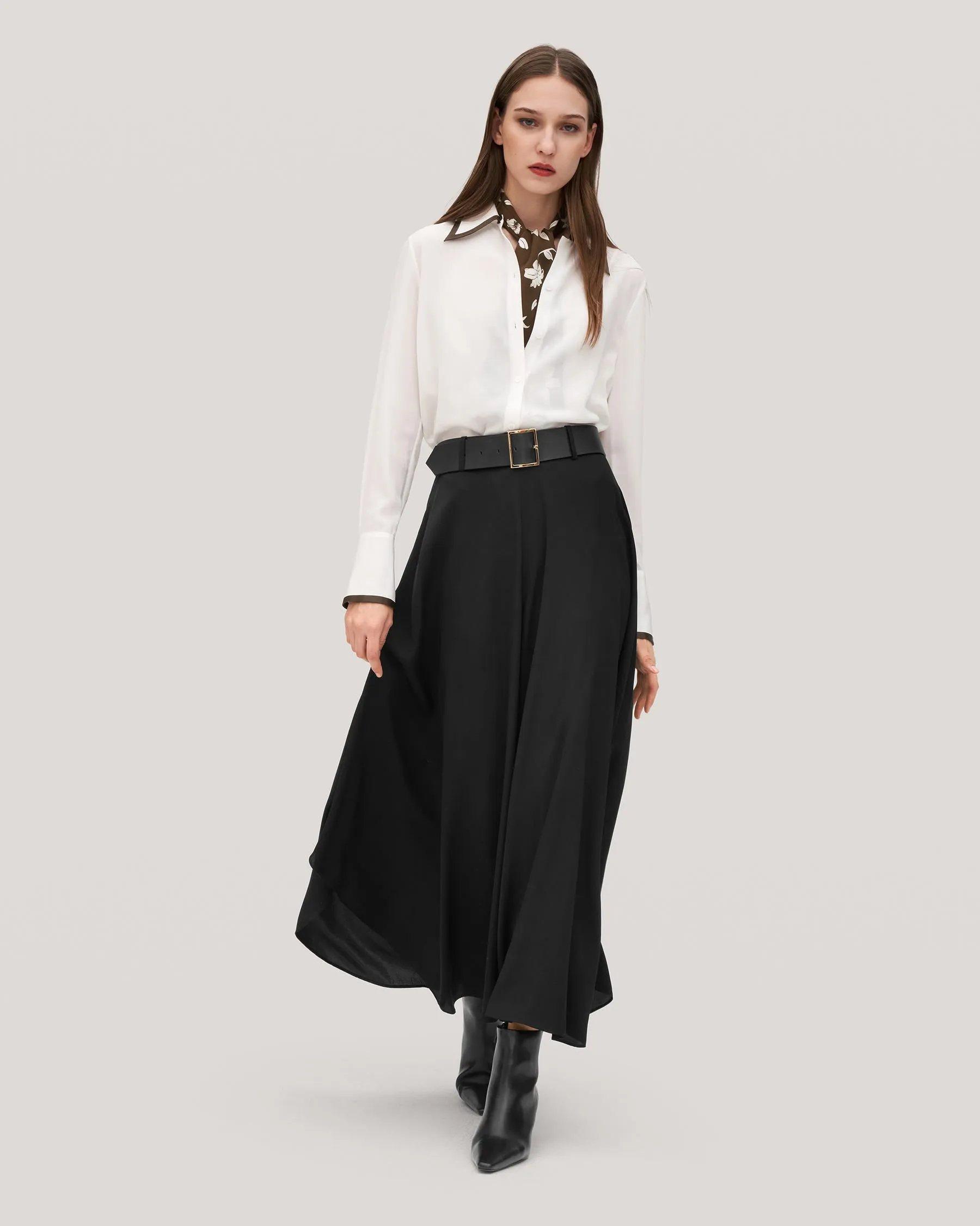 Wide-Legged Silk Fig Pants
