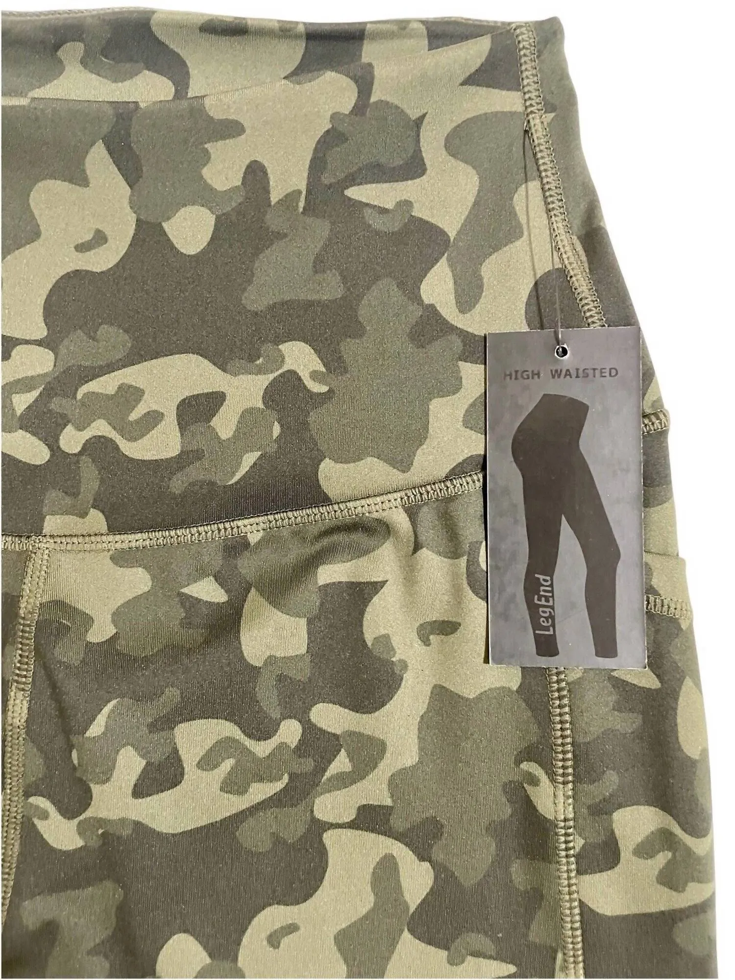 Women's Camo 7/8 With Pocket High Rise Gym Yoga Leggings In Green