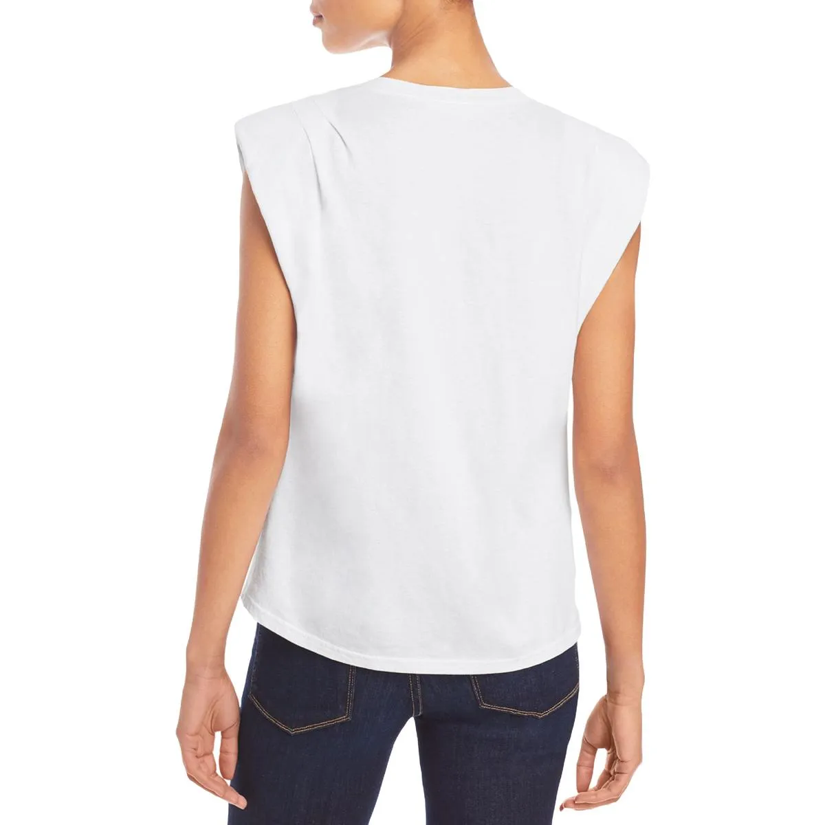 Womens Cotton Shoulder Pad T-Shirt