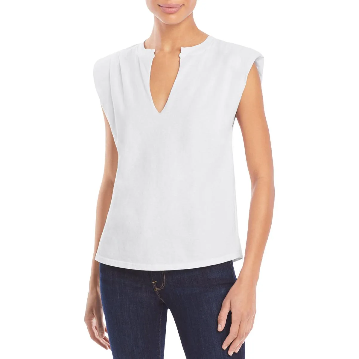 Womens Cotton Shoulder Pad T-Shirt