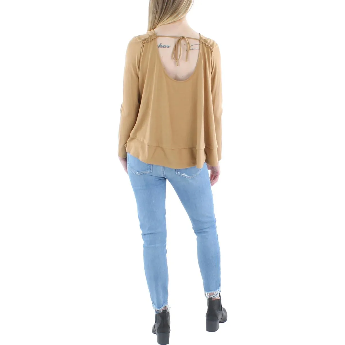 Womens Cozy Tie Back Blouse