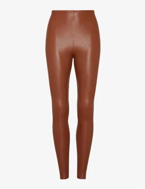 Women's Faux Leather Legging In Cocoa