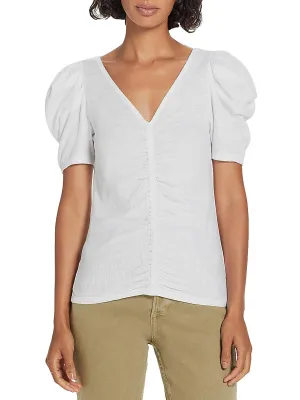Womens Gathered Cotton T-Shirt