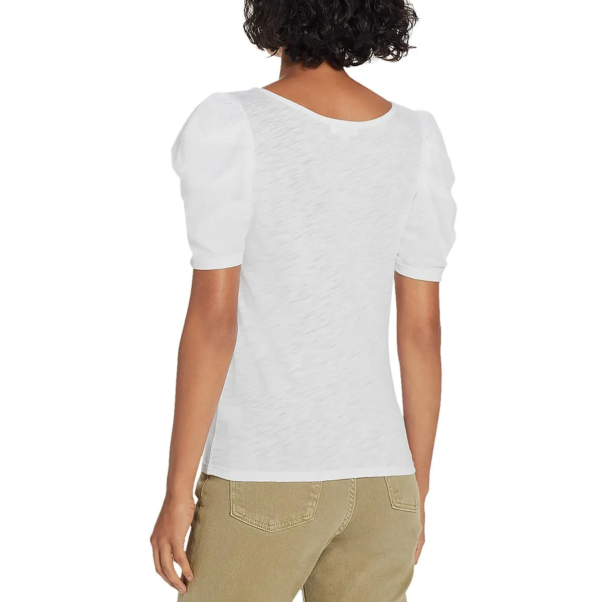 Womens Gathered Cotton T-Shirt