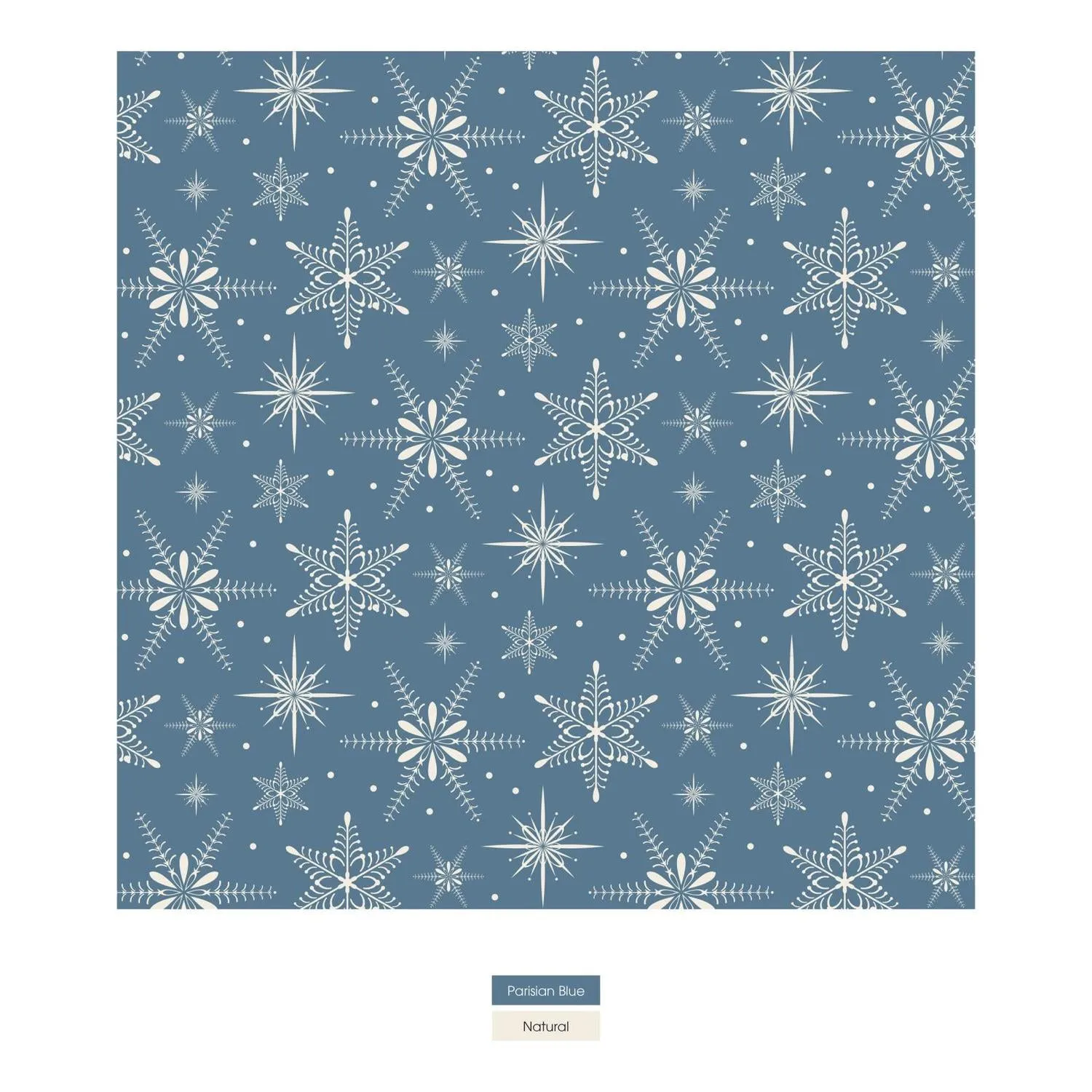 Women's Long Sleeve Tee & Pajama Pants Set In Parisian Blue Snowflakes