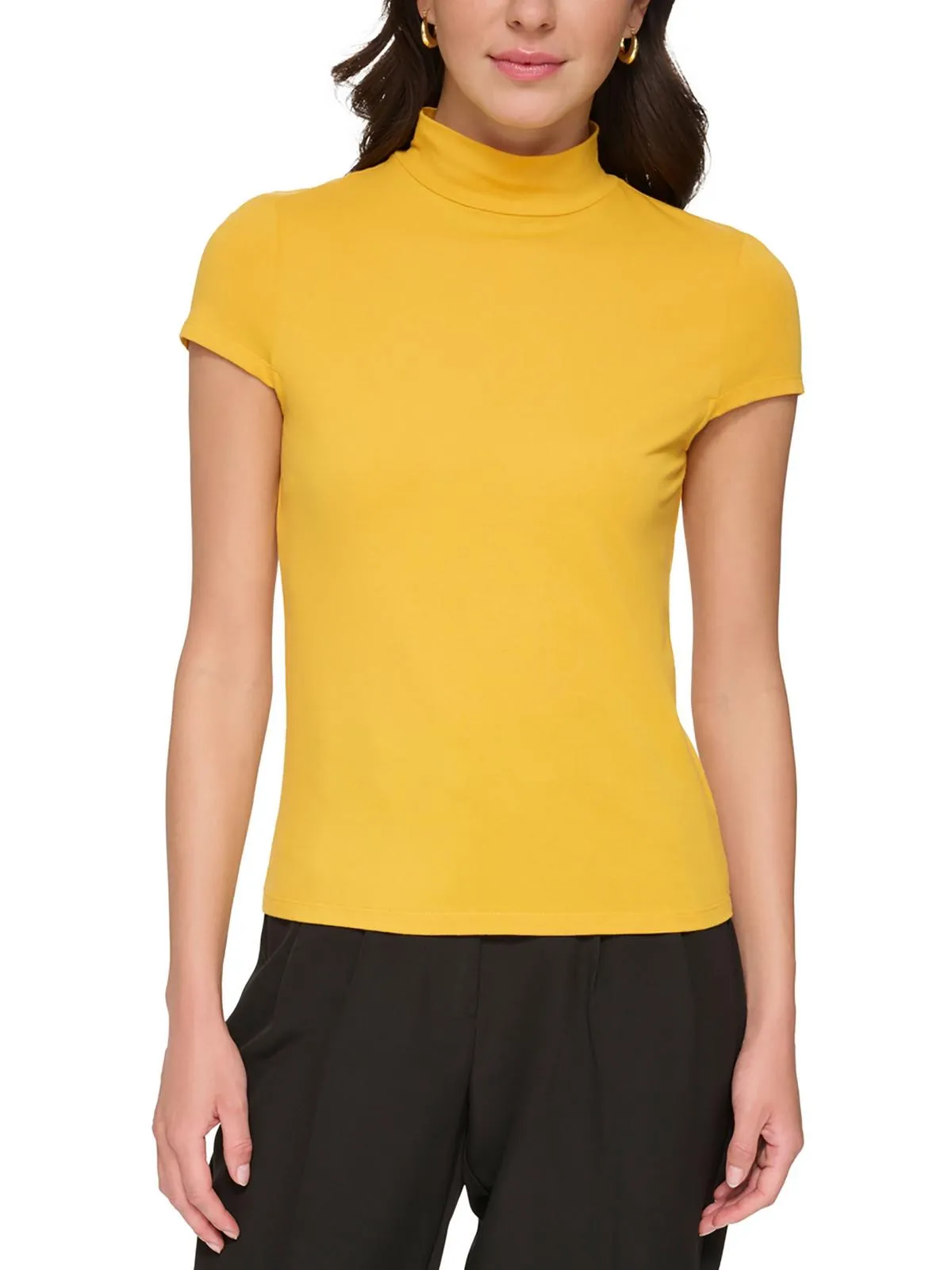 Womens Modal Blend Mock Neck T-Shirt